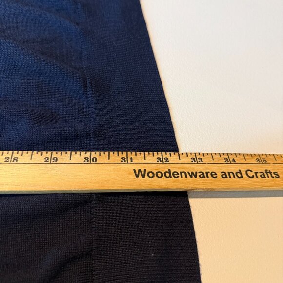 Charles Tyrwhitt Men XXL 1/4 Zip Pullover Sweater Merino Wool Knit Blue Stretch - Picture 8 of 9